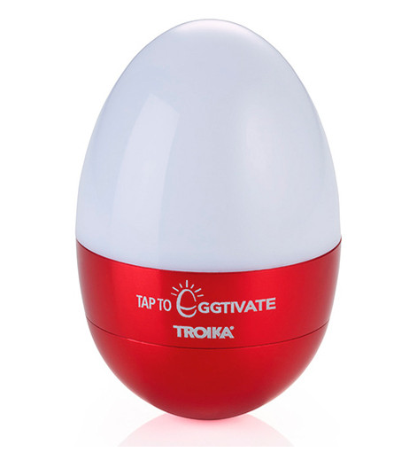 Світильник-нічник Troika Eggtivate, з датчиком вібрації, червоний фото №1