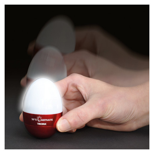 Світильник-нічник Troika Eggtivate, з датчиком вібрації, червоний фото №3