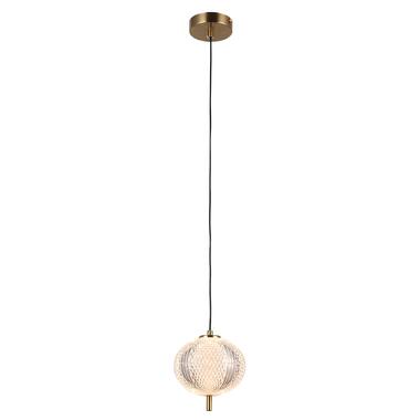Светильник подвесной светодиодный LED Levistella 79112031S-1led CL бронза плафон прозрачный фото №1