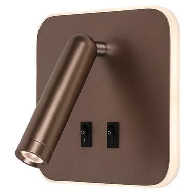 Светильник настенный светодиодный Бра Levistella 806V306S CF 4000K с двумя выключателями коричневый фото №1