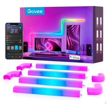 Набір настінних світильників Govee H6062 Glide RGBIC Wall Light (8+4) RGB (B6062302) фото №1