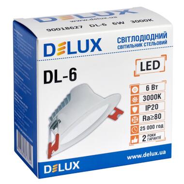 Світильник Delux DL-6 3000К 6Вт 480лм 230В D100мм (90018627) фото №2