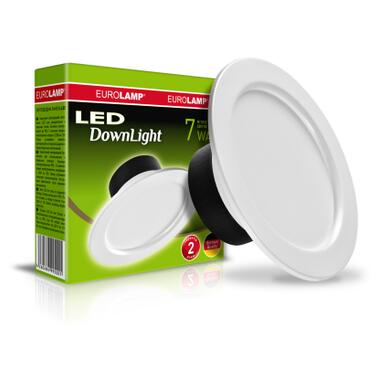 Світильник круглий врізний Eurolamp Downlight серія Е 7W 3000K (LED-DLR-7/3(Е)) фото №1
