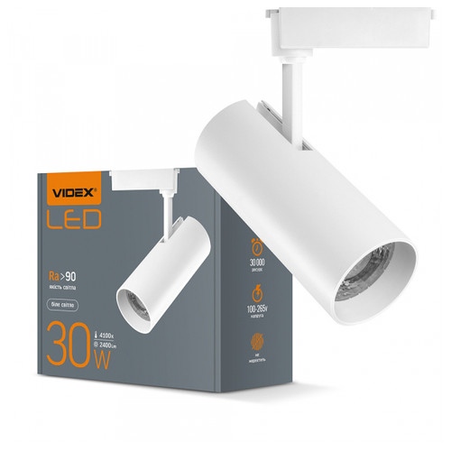 LED светильник трековый VIDEX 30W 4100K білий (VL-TR04-304W) фото №1