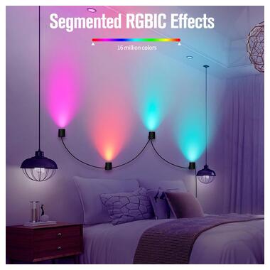 Настенная LED лампа Epik RGB Intelligent wall lamp 4 pcs with Bluetooth European plug with app Black фото №65