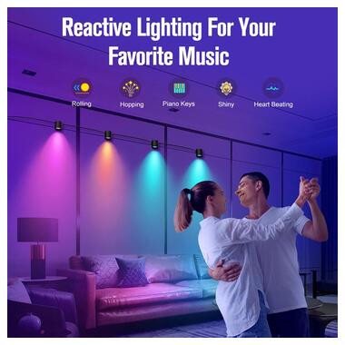 Настенная LED лампа Epik RGB Intelligent wall lamp 4 pcs with Bluetooth European plug with app Black фото №25