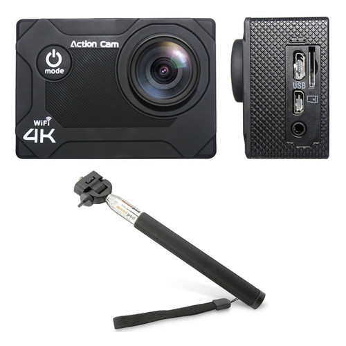 Видеокамера XPRO MIC WiFi 4K Black + Монопод фото №1