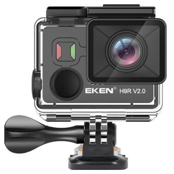 Екшн-камера Eken H9R V2.0 4K з набором кріплень та аквабоксом Чорний фото №1