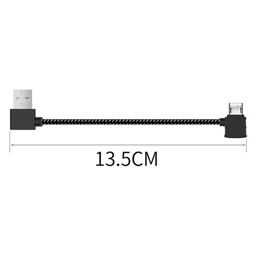 Кабель Primo кутовий USB - MicroUSB - Reverse 0.13m для квадрокоптера Xiaomi Fimi X8 SE - Black фото №4