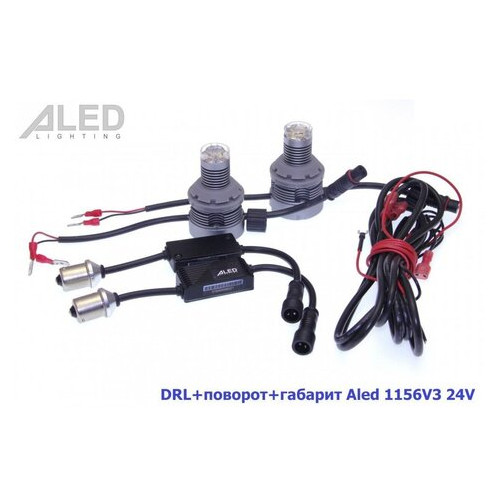 Лампа DRL поворот габарит ALed 1156 (P21W) 24V 1156V3 фото №1