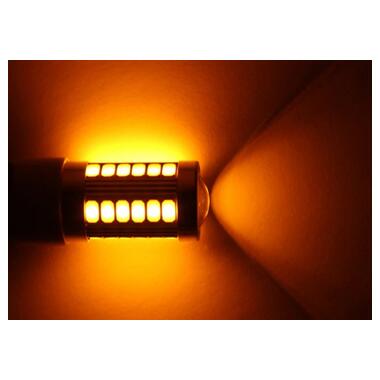 LED 1156 BA15S P21W лампа в автомобіль 33 SMD жовта фото №2