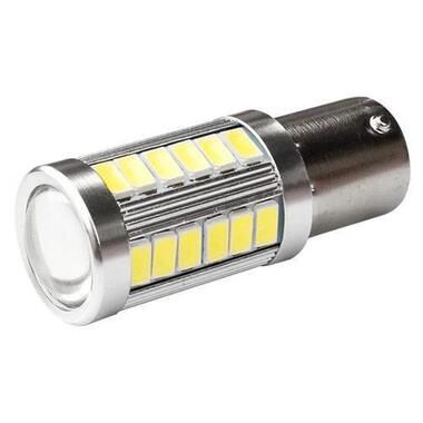 LED 1156 BA15S P21W лампа в автомобіль 33 SMD silver, біле світло фото №2
