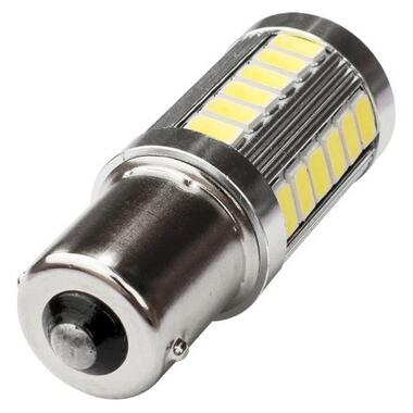 LED 1156 BA15S P21W лампа в автомобіль 33 SMD silver, біле світло фото №3