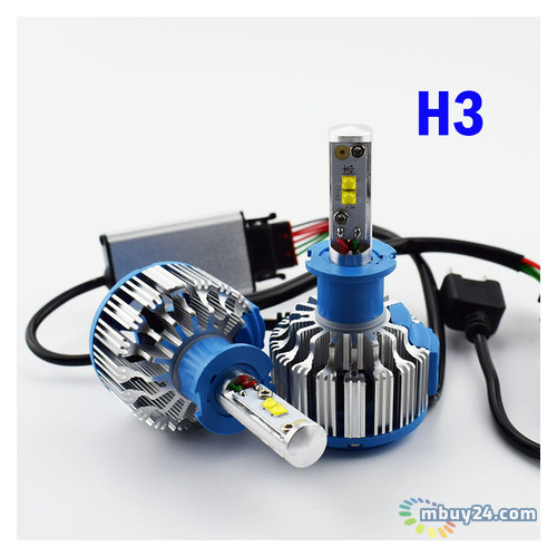 Комплект LED ламп Turbo Led T1 H3 6000K 35W 12/24v CanBus з активним охолодженням фото №1