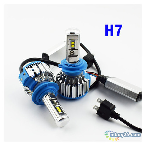 Комплект LED ламп Turbo Led T1 H7 6000K 35W 12/24v CanBus з активним охолодженням фото №1
