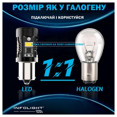 Светодиодные лампы Infolight P21/5W BAY15D (1157) Canbus Amber+White фото №3