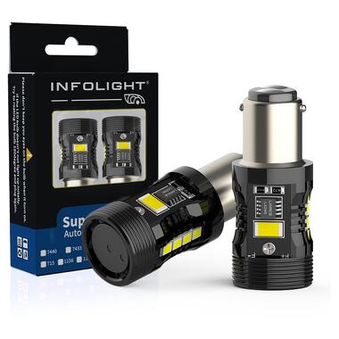 Светодиодные лампы Infolight P21/5W BAY15D (1157) Canbus Amber+White фото №2