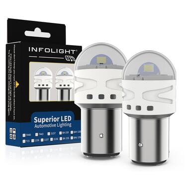 Светодиодные лампы Infolight P21W BA15S (1156) White фото №1