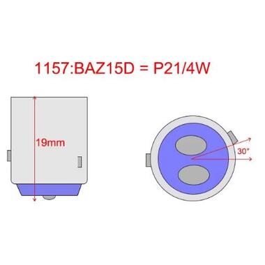 Лампы светодиодные Infolight P21/4W BAZ15D (1157) фото №2