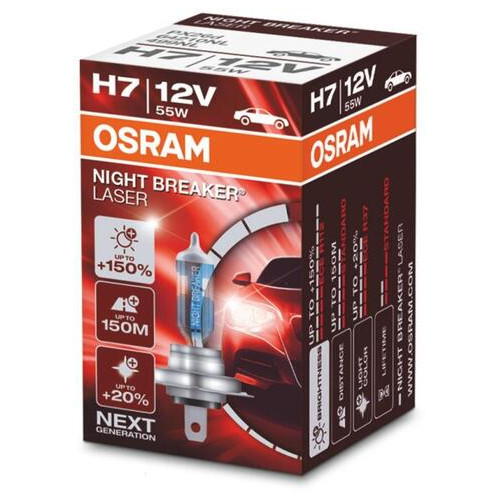 Автолампа Osram 64210NL H7 Night Breaker Laser NG 150% 55W 12V PX26d фото №1