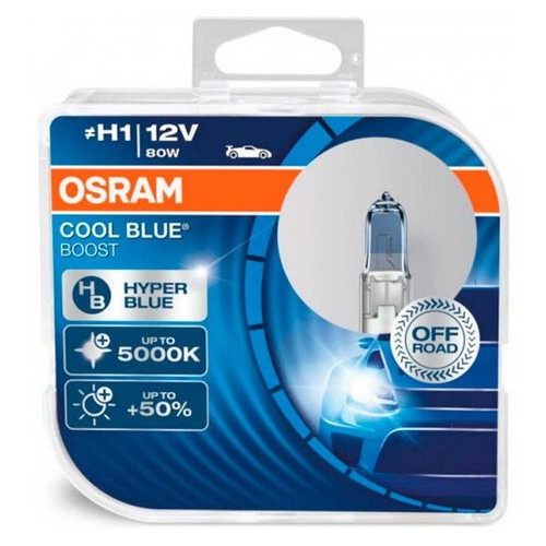 Комплект галогенних ламп Osram Cool Blue Boost 62150CBB-HCB H1 80W 12V P14.5S фото №1