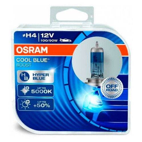 Комплект галогенних ламп Osram Cool Blue Boost Plus 62193CBB-HCB H4 100/90W 12V P43T фото №1