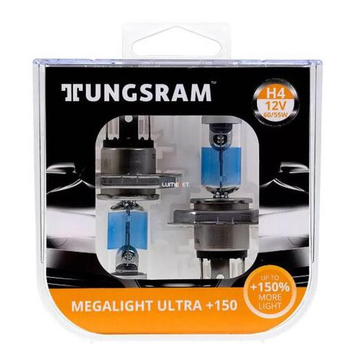 Галогенна лампа Tungsram H4 60/55W 12V Megalight Ultra 150% 50440NXNU PB2 фото №2