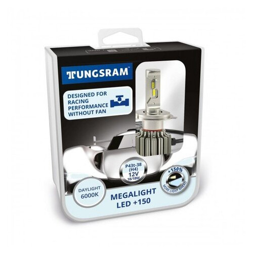 Лампи світлодіодні Tungsram Megalight Led 200 12V H4 24W 6000K фото №1