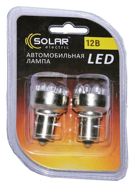 Автолампа Solar LED 12V T8.5 BA9S 9SMD 5050 білий (LS278) фото №1