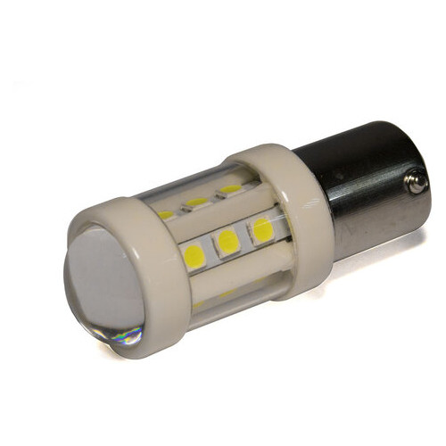 Світлодіодна лампа StarLight T25 18 діодів SMD 12-24V 6.5W WHITE прозора лінза фото №1