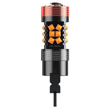 Автомобільна світлодіодна лампа DXZ G-3030-30 T25-3157 Yellow поворот+стоп сигнал потужність 30W фото №3