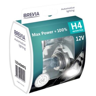 Комплект галогенних ламп Brevia H4 Max Power 12040MPS фото №2