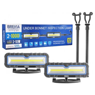 Професійна інспекційна лампа Brevia LED 120-190см 2x10W COB 2x1000lm 2x4000mAh Power Bank, type-C (11520) фото №3