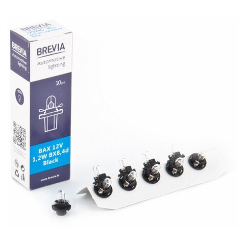 Автолампа Brevia BAX 12V 1.2W BX8.4d Black CP фото №1