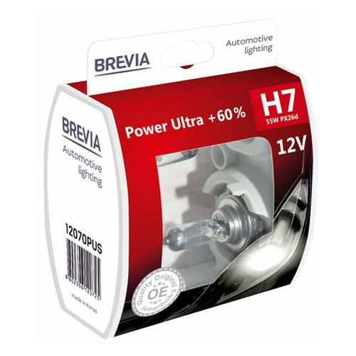 Автолампи Brevia H7 12V 55W PX26d Power Ultra 60% S2 фото №2