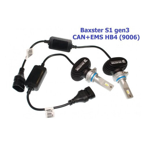 Світлодіодні лампи Baxster S1 gen3 HB4 9006 5000K CAN EMS фото №1
