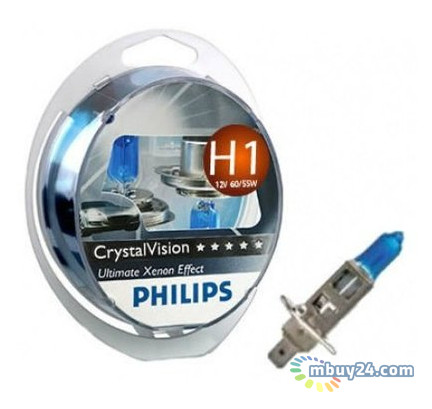 Автолампа Philips 12258CVSM H1 55W 12V P14,5s Cristal Vision W5Wx2 фото №1