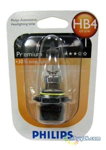 Автомобільна лампочка Philips 9006PRB1 HB4 55W 12V P22d Premium фото №1