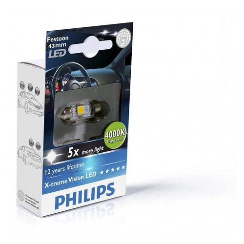 Автолампа Philips X-treme Vision Festoon C5W (128596000KX1) фото №1