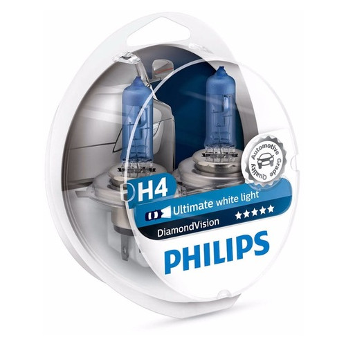 Галогенна лампа Philips H4 Diamond Vision 5000K (12342DVS2) фото №3