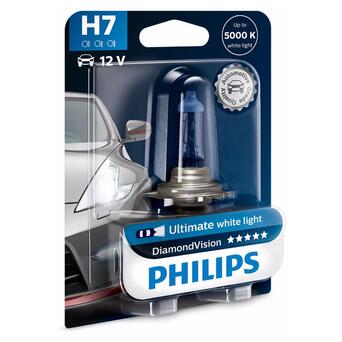Лампа галогенна Philips H7 Diamond Vision 5000K (12972DVB1) фото №3