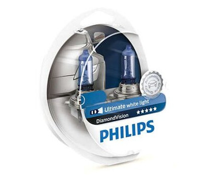 Лампа галогенна Philips H1 Diamond Vision 5000K 2шт/блістер (12258DVS2) фото №1