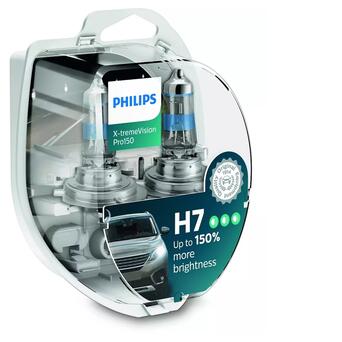 Комплект галогенних ламп Philips X-tremeVision Pro 12972XVPS2 H7 55W фото №1