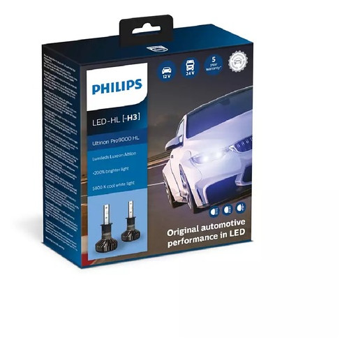 Комплект діодних ламп PHILIPS H3 11336U90CWX2 LED Ultinon Pro9000 250% 12/24V фото №2
