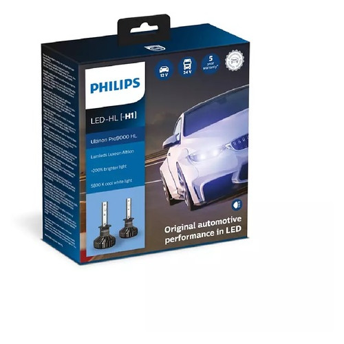 Комплектна діодна лампа PHILIPS H1 11258U90CWX2 LED Ultinon Pro9000 250% 12/24V фото №2