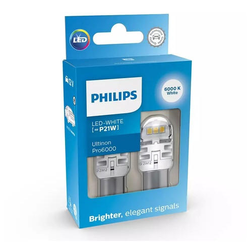 Комплект світлодіодних ламп Philips 11499CU60X2 P21/5W LED Ultinon Pro6000 SI 12V BAY15d white фото №1