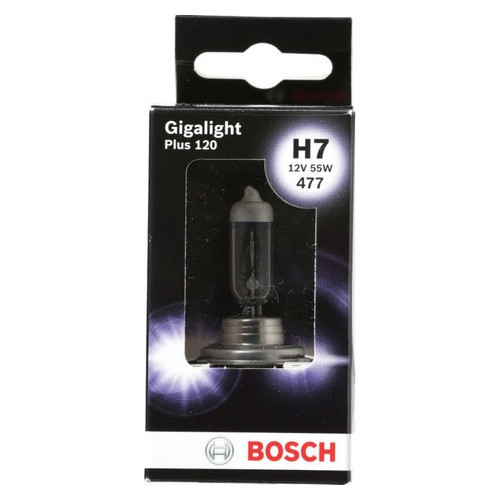 Автолампа Bosch Gigalight Plus 120 H7 55W 12V PX26d (1987301170) 1шт./бокс фото №1
