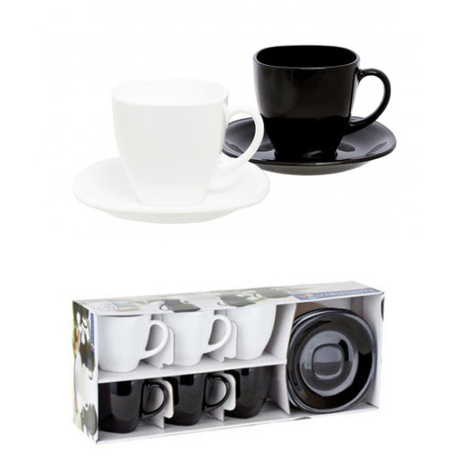 Набір чайний Luminarc Carine Black/White 220 мл 12 предметів (2371D) фото №4