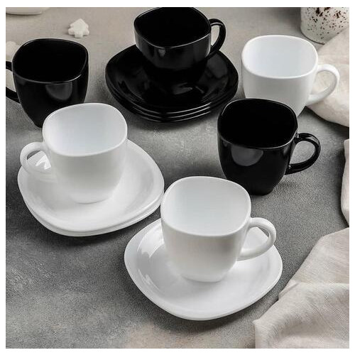 Набір чайний Luminarc Carine Black/White 220 мл 12 предметів (2371D) фото №2
