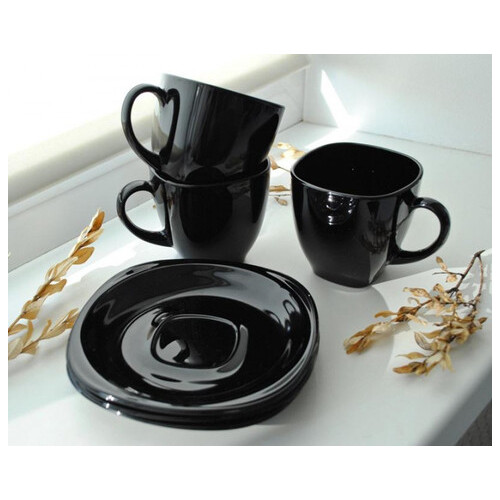 Набір чайний Luminarc Carine Black/White 220 мл 12 предметів (2371D) фото №5